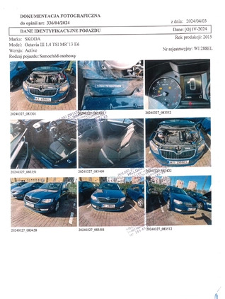 Skoda Octavia cena 34133 przebieg: 124894, rok produkcji 2015 z Warszawa małe 29